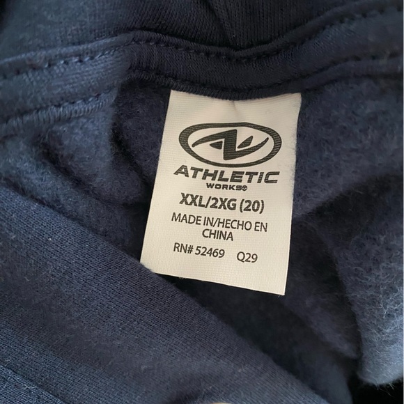 Athletic Works Athleisure Navy Soft Fleece Hoodie NWT Size XXL - Picture 7 of 10